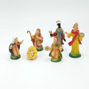 Set of 6 Vintage Plastic Nativity Figures